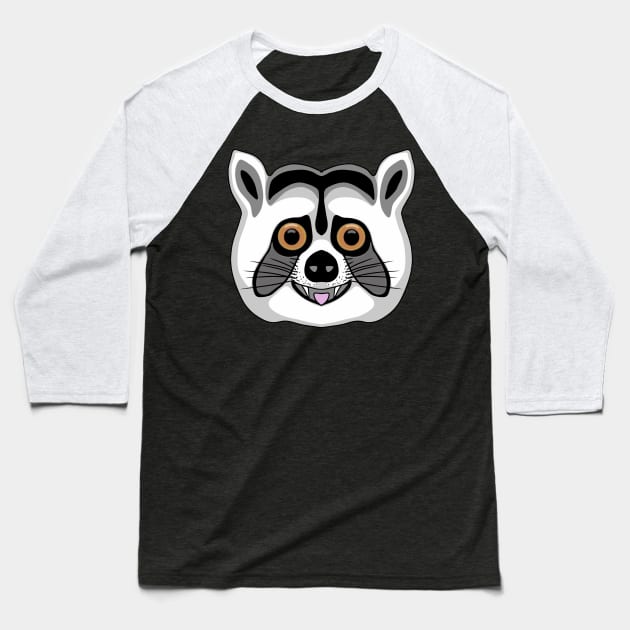 Cute raccoon face classic cartoon Baseball T-Shirt by DangDumrong